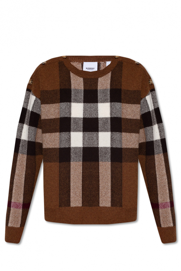 SchaferandweinerShops Italy Burberry Ginza Flagship Brown Checked sweater Burberry